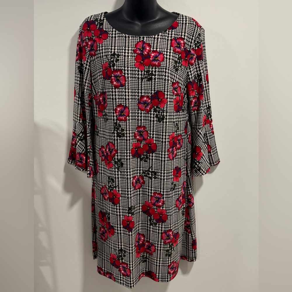 Tommy Hilfiger Red Floral Long Sleeve Dress